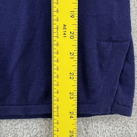 J McLaughlin Top Women S Blue Knit Lightweight Cashmere Blend V-Neck 3/4 Sleeve - Picture 10 of 13